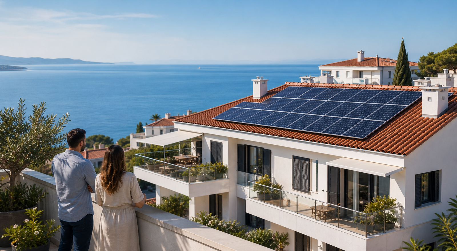 Zavr?eni solarni projekt na apartmanskoj zgradi uz obalu
